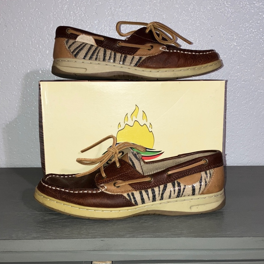 Zebra-Accent Women's Boat Shoes
